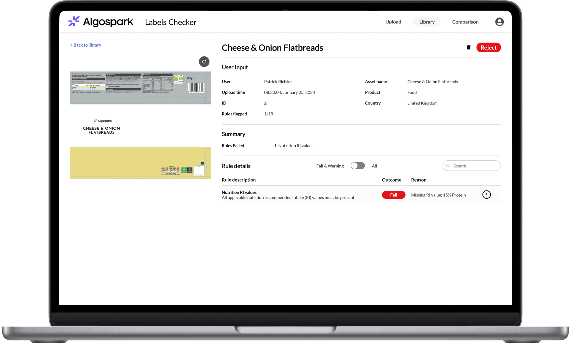 Label Checker – Algospark